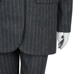 Alexander McQueen Grey Chalk Striped Wool Blazer M