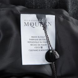 Alexander McQueen Grey Chalk Striped Wool Blazer M