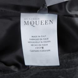 Alexander McQueen Grey Chalk Striped Wool Blazer M