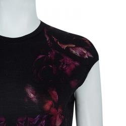 Pre Owned Alexander McQueen Rose Print Sleeveless Dress L