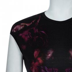 Pre Owned Alexander McQueen Rose Print Sleeveless Dress L