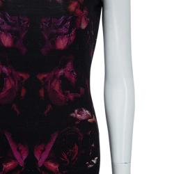 Pre Owned Alexander McQueen Rose Print Sleeveless Dress L