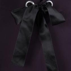 Pre Owned Alexander McQueen Purple Leaf Crepe Bow Detail Maxi Skirt S