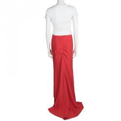 Alexander McQueen Red Crepe Flared Maxi Skirt S
