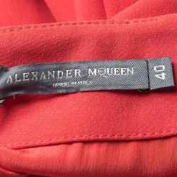 Alexander McQueen Red Crepe Flared Maxi Skirt S