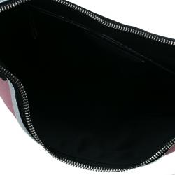 Pre Owned Alexander McQueen Black/Pink Satin Medium Floral De Manta Clutch