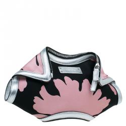 Pre Owned حقيبة كلتش أليسكاندر مكوين فلورال دي مانت ستان أسود/وردي صغيرة