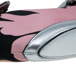 Pre Owned حقيبة كلتش أليسكاندر مكوين فلورال دي مانت ستان أسود/وردي صغيرة