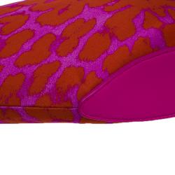 Pre Owned حقيبة كلتش أليكساندر مكوين فلورال دي مانتا نقشة فهد ساتان حمراء متوسطة