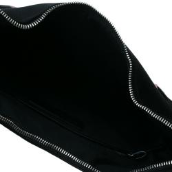 Pre Owned حقيبة كلتش أليكساندر مكوين فلورال دي مانتا مطرزة ساتان سوداء متوسطة