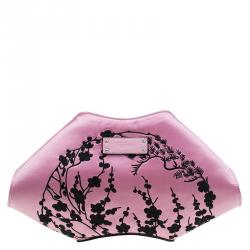 Pre Owned Alexander McQueen Pink Satin Small Embroidered De Manta Clutch