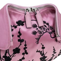 Pre Owned Alexander McQueen Pink Satin Small Embroidered De Manta Clutch