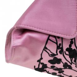 Pre Owned Alexander McQueen Pink Satin Small Embroidered De Manta Clutch