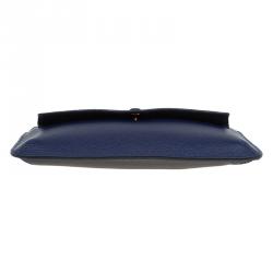 Alexander McQueen Dark Blue Leather Zip Pouch