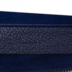 Alexander McQueen Dark Blue Leather Zip Pouch