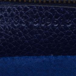 Alexander McQueen Dark Blue Leather Zip Pouch