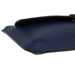 Alexander McQueen Dark Blue Leather Zip Pouch