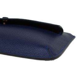 Alexander McQueen Dark Blue Leather Zip Pouch