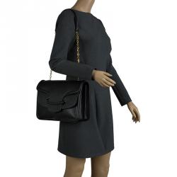 Pre Owned Alexander McQueen Black Leather Heroine Chain Shoulder Bag