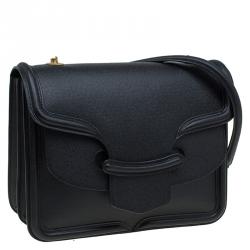 Pre Owned Alexander McQueen Black Leather Heroine Chain Shoulder Bag