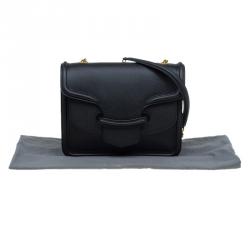 Pre Owned Alexander McQueen Black Leather Heroine Chain Shoulder Bag