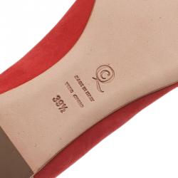 Pre Owned حذاء فلات أليكساندر مكوين سموكينج سليبر سويدي أحمر مقاس 39.5