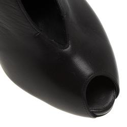 Pre Owned Alexander McQueen Black Leather Cutout Ankle Strap Booties Size 39
