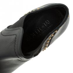 Pre Owned بوت كاحل أليكساندر مكوين شيلسي بنعل سميك مرصع جلد أسود مقاس 39