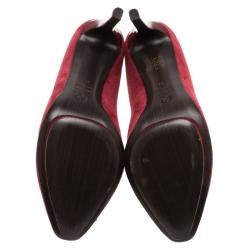 Pre Owned Alexander McQueen Burgundy Suede Ankle Boots Size 41