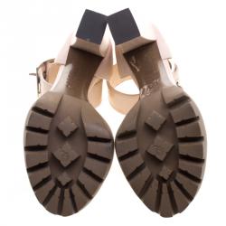 Pre Owned Alexander McQueen Blush Pink Leather Ankle Strap Platform Sandals Size 39