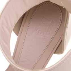 Pre Owned Alexander McQueen Blush Pink Leather Ankle Strap Platform Sandals Size 39