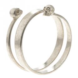 Pre Owned Alexander McQueen Skull Silver Tone Bracelet 20cm