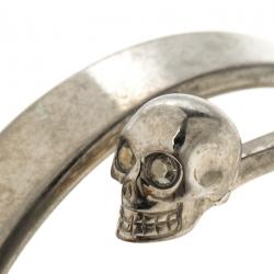 Pre Owned Alexander McQueen Skull Silver Tone Bracelet 20cm