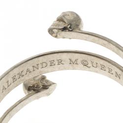 Pre Owned Alexander McQueen Skull Silver Tone Bracelet 20cm