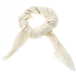 Pre Owned Alexander McQueen Cream Skull, Moon and Star Motif Square Shawl