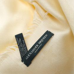 Pre Owned Alexander McQueen Cream Skull, Moon and Star Motif Square Shawl