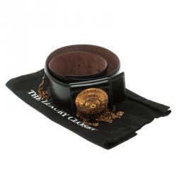 مملوكة مسبقًا حزام أليكساندر ماكوين بخصر ميداليون جلد أسود 80 سم