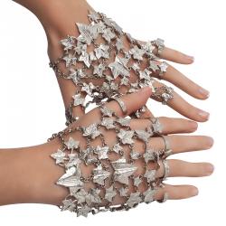 Pre Owned Alexander McQueen Set Of Two Ivy Leaf Silver Tone Charm Bracelets