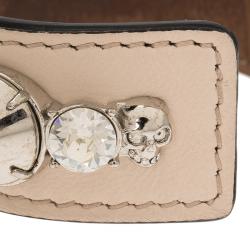 Pre Owned سوار أليكساندر ماكوين جلد وردي مرصع