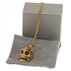 Pre Owned Alexander McQueen Honey Bee Skull Pendant Necklace