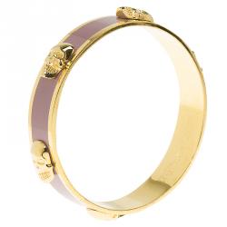 Pre Owned Alexander McQueen 3D Skull Pink Bangle Bracelet Size 20