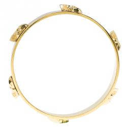 Pre Owned Alexander McQueen 3D Skull Pink Bangle Bracelet Size 20