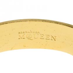 Pre Owned Alexander McQueen 3D Skull Pink Bangle Bracelet Size 20