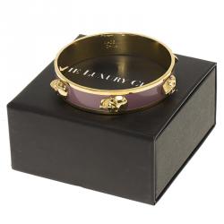 Pre Owned Alexander McQueen 3D Skull Pink Bangle Bracelet Size 20