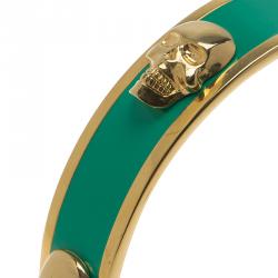 مملوكة مسبقًا سوار أليكساندر ماكوين معدن ذهبي اللون مينا خضراء