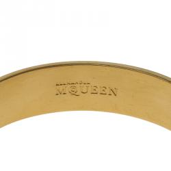 مملوكة مسبقًا سوار أليكساندر ماكوين معدن ذهبي اللون مينا خضراء