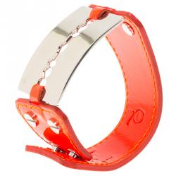 مملوكة مسبقًا محفظة أليكساندر ماكوين رازور بليد جلد لامع برتقالي نيون