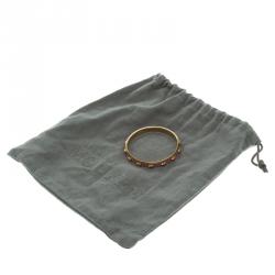 Pre Owned Alexander McQueen Skull Pink Gold Tone Narrow Bracelet 20cm