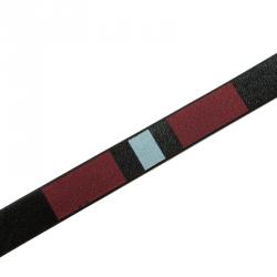 مملوكة مسبقًا سوار أليكساندر ماكوين جلد أسود جمجمة مزينة إلتفاف مزدوج