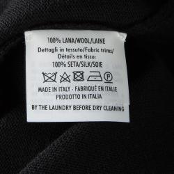 Alexander McQueen Black Wool Plisse Underlay Distressed Dress L